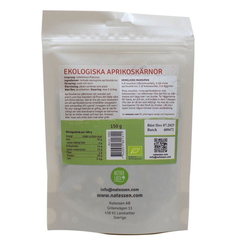 Aprikoskärnor bittra EKO 150g