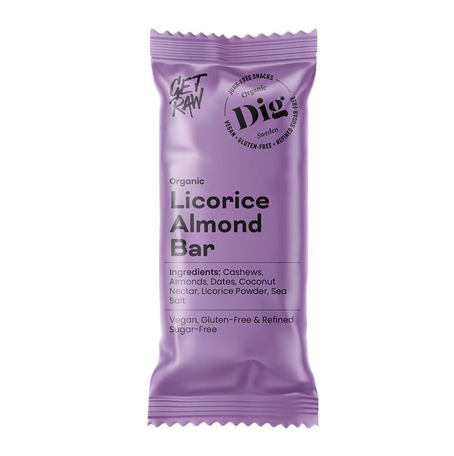 Huvudbild Organic Bar Licorice & Almond 42g