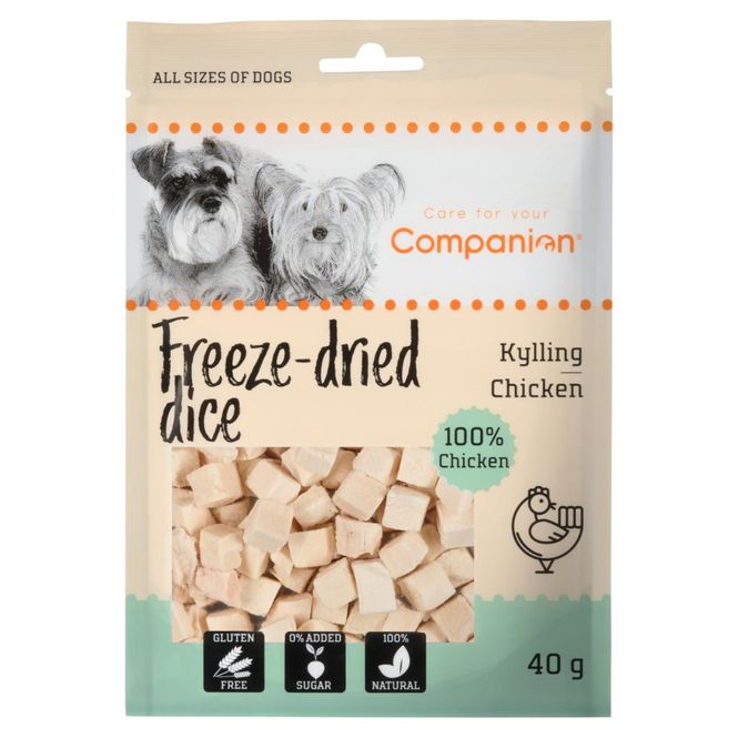 Huvudbild Freeze-dried dice, kyckling 